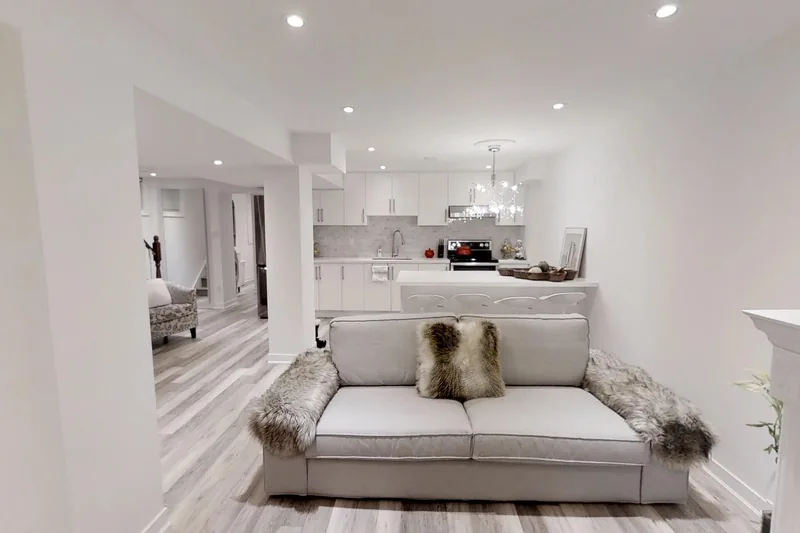 Scarborough: a finished Harmony basement, in the 3D tour