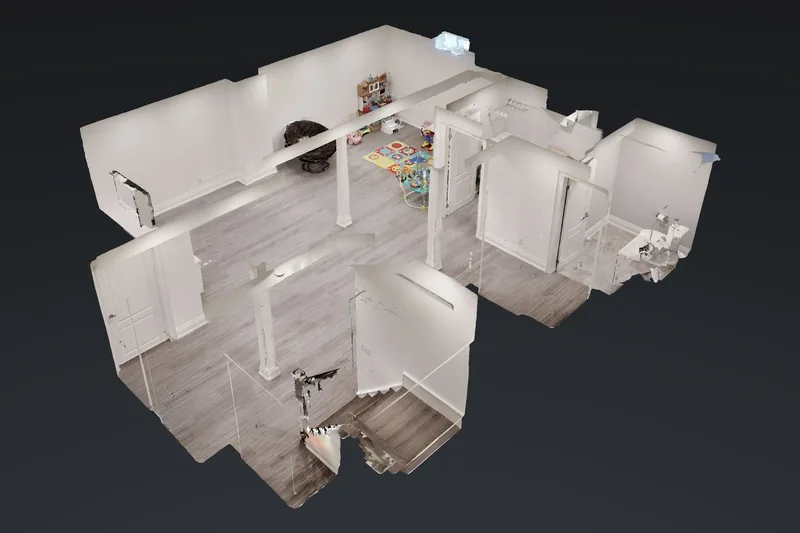 Open stair: a finished Harmony basement, in the 3D tour