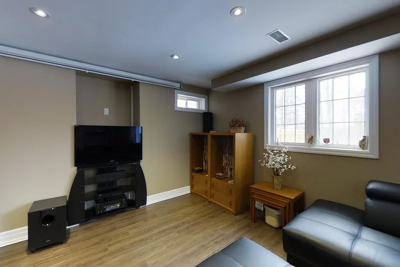 Walkout: a finished Harmony basement, in the 3D tour