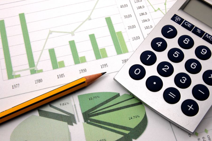 Financing figures on paper beside a calculator