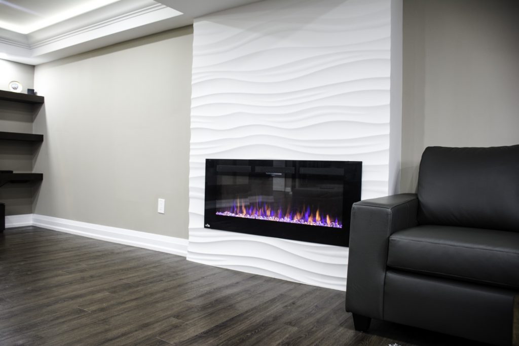 Electric-fireplace-basement-renovation-Toronto image