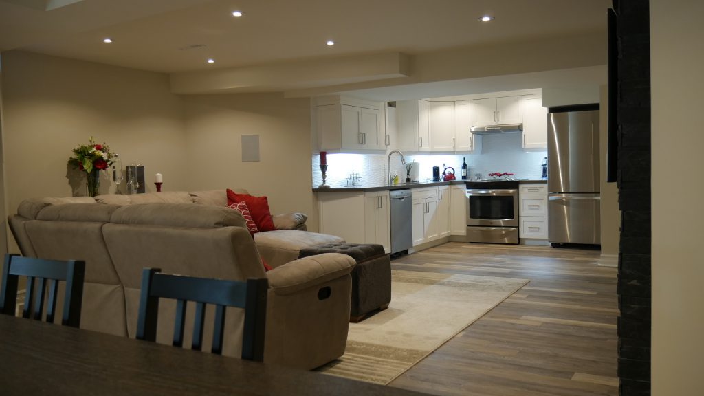 Basement Kitchen and living room.