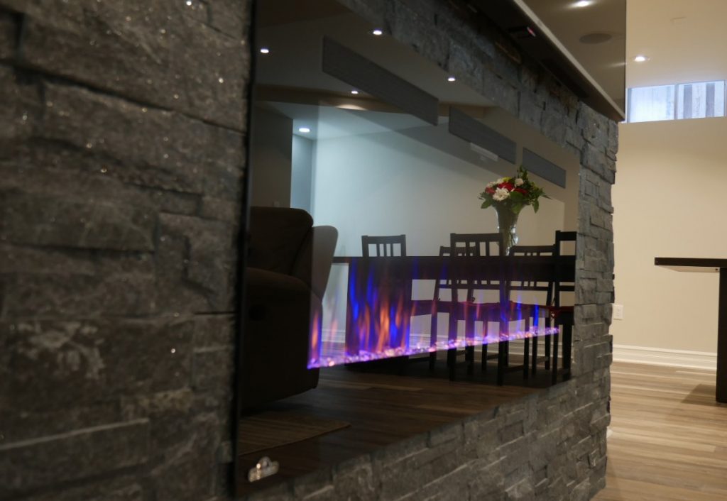 basement fireplace in vaughan