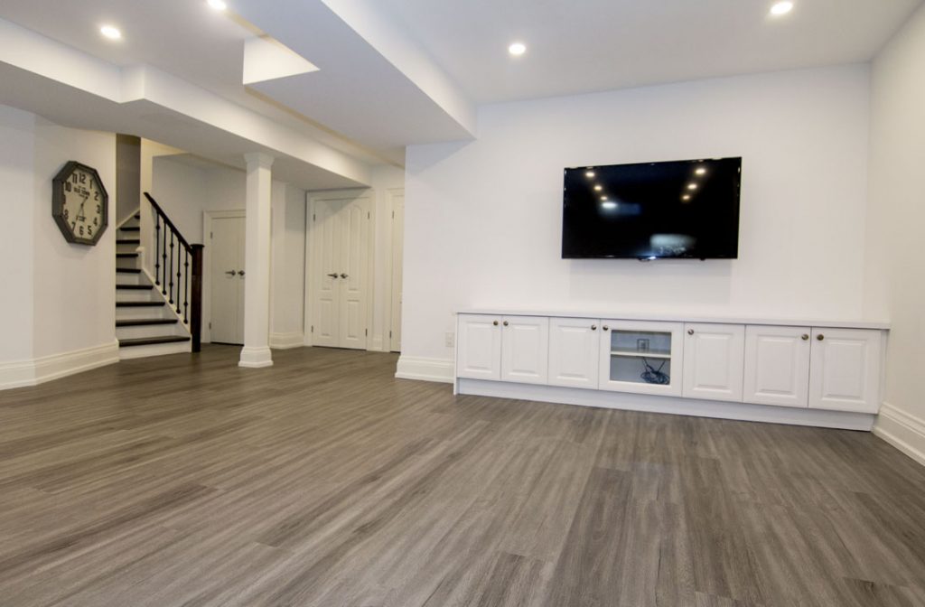 Large open space basement design Newmarket