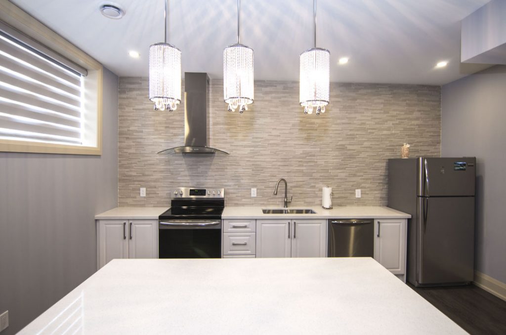 Kitchen light finished basement woodbridge on