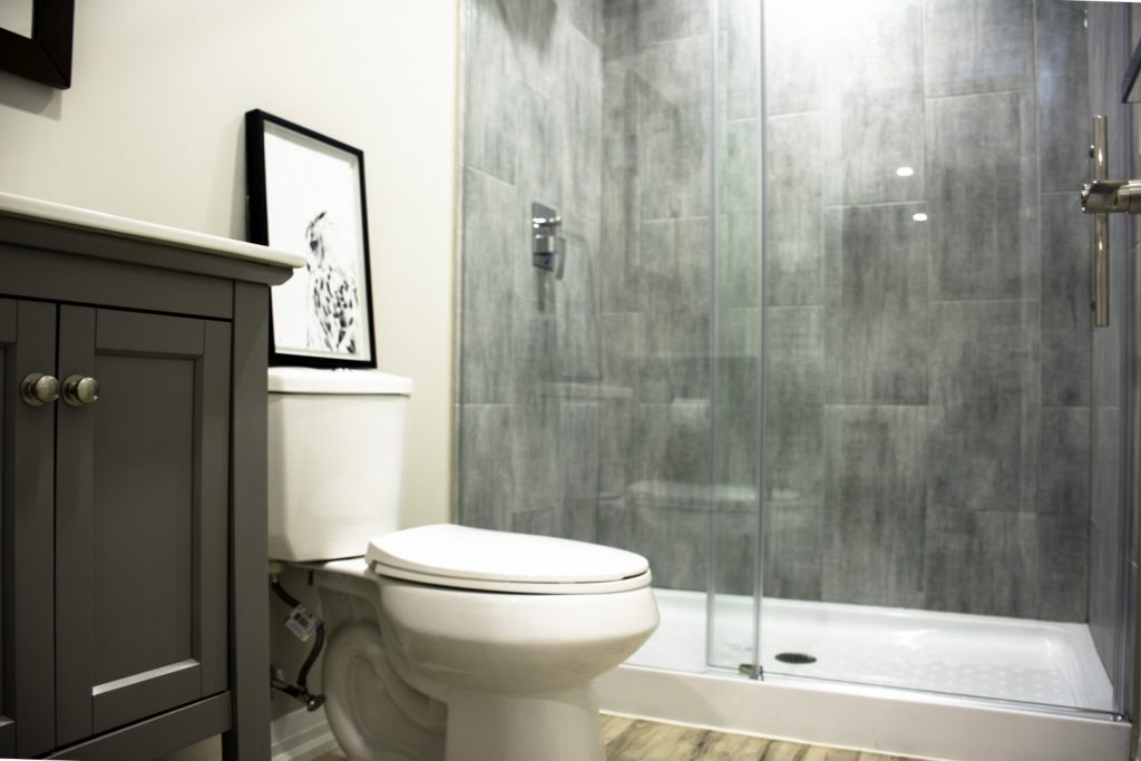 Basement idea, the bathroom: a finished basement in Thornhill by Harmony Basements