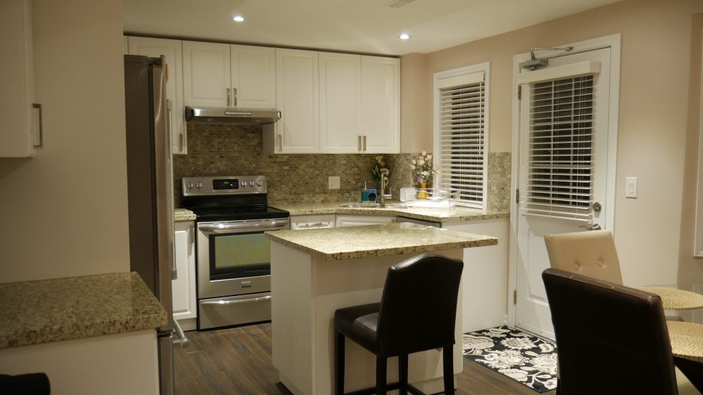 Walk out Basement with Small Kitchen - Basement Renovation Company Aurora