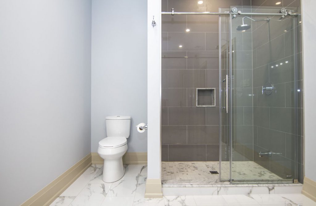 Walk in Shower in Basement Bathroom - Bathroom Renovation Mississauga