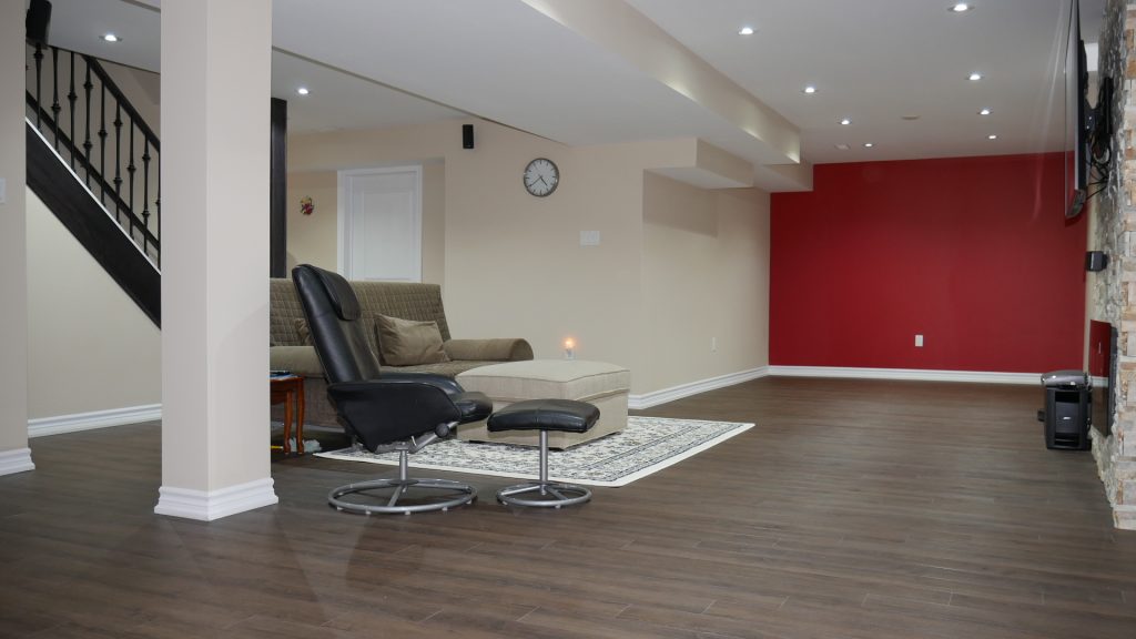 Amazing Open Space Basement Design in Milton