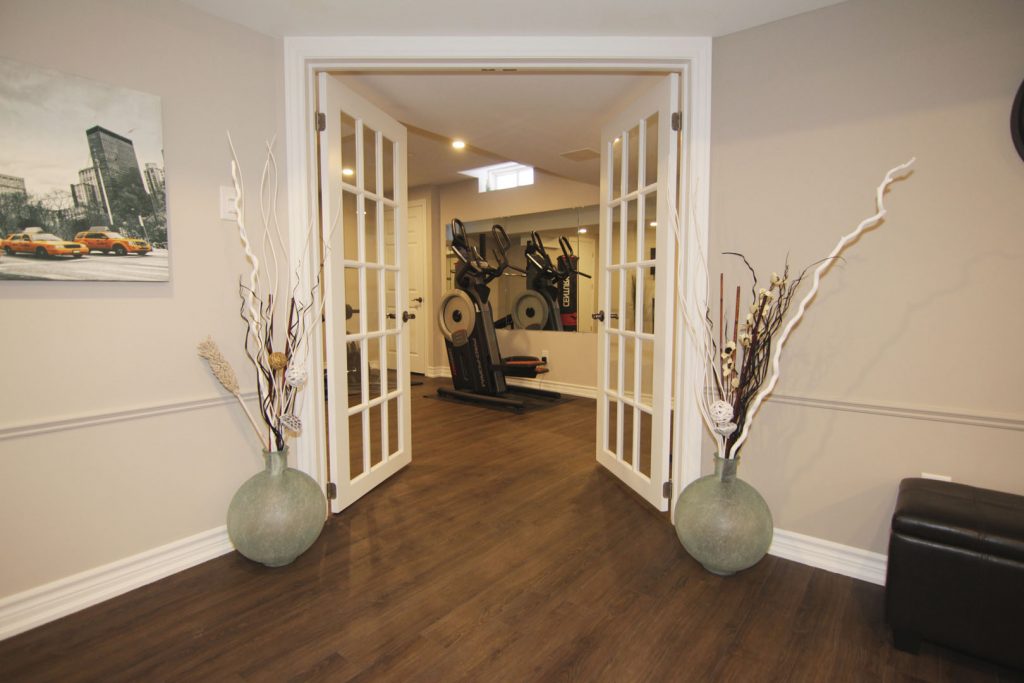 Privet GYM in Custom Basement by Harmony Basements Hamilton 