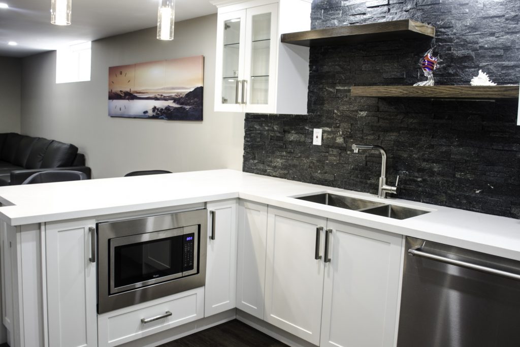 Finished basement by Harmony Basements
