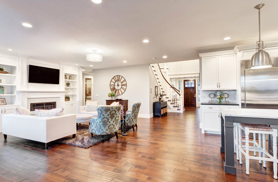 Basement Living Room Modern Design - Basement Remodeling Brampton