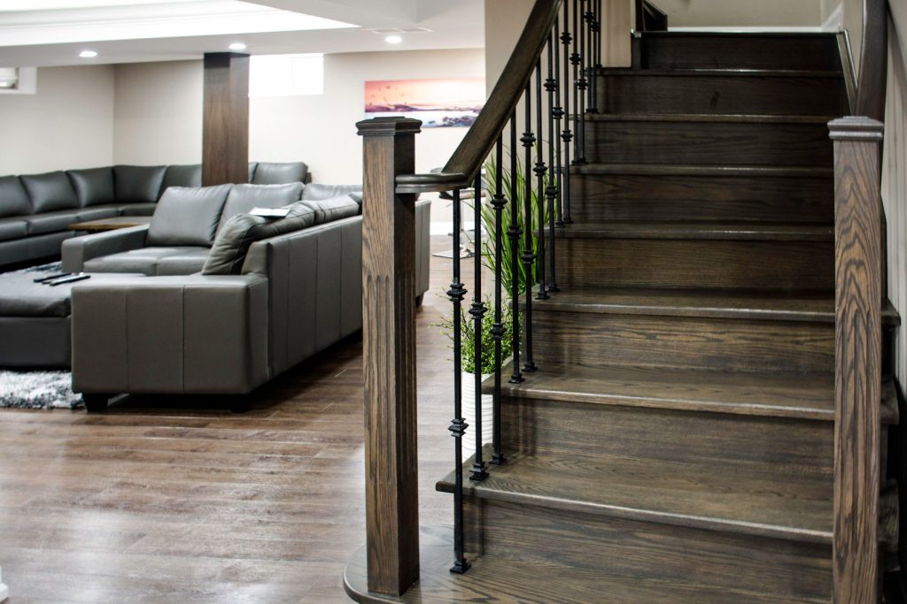 Custom Staircase in Amazing Basement Renovation Project Ajax