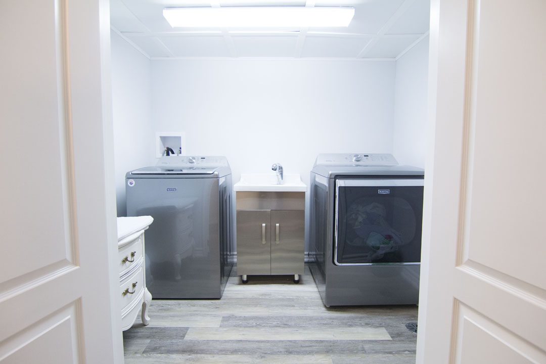 Basement laundry room in Etobicoke, by Harmony Basements