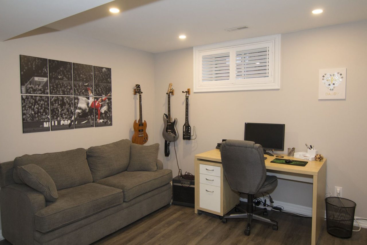 Basement music room in Burlington, by Harmony Basements